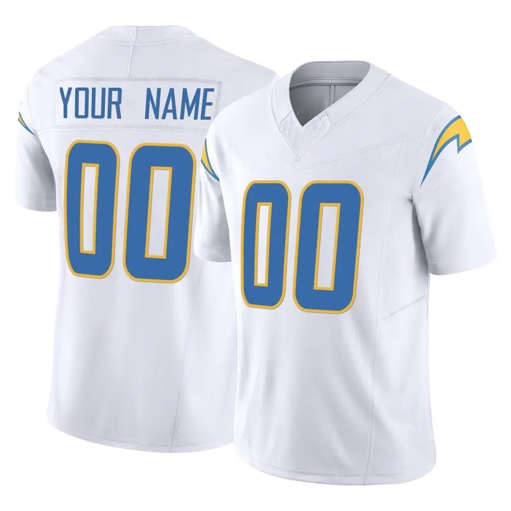 Custom LA.Chargers White Limited Vapor F.U.S.E. Home Game Any Name & Numbers Ndoa Stitched Jerseys