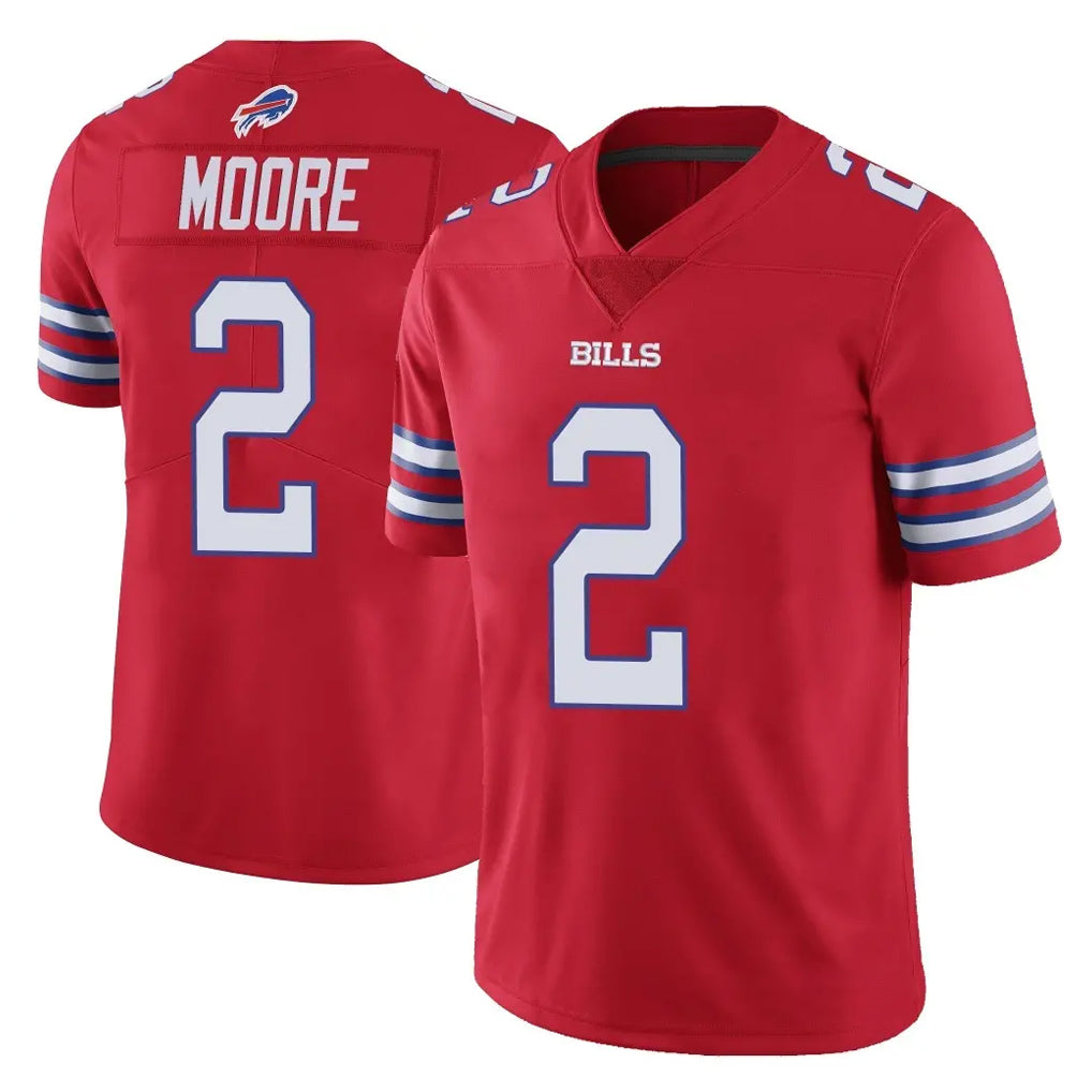B.Bills #2 DJ Moore Player Red Vapor Untouchable Limited Ndoa Stitched Jerseys