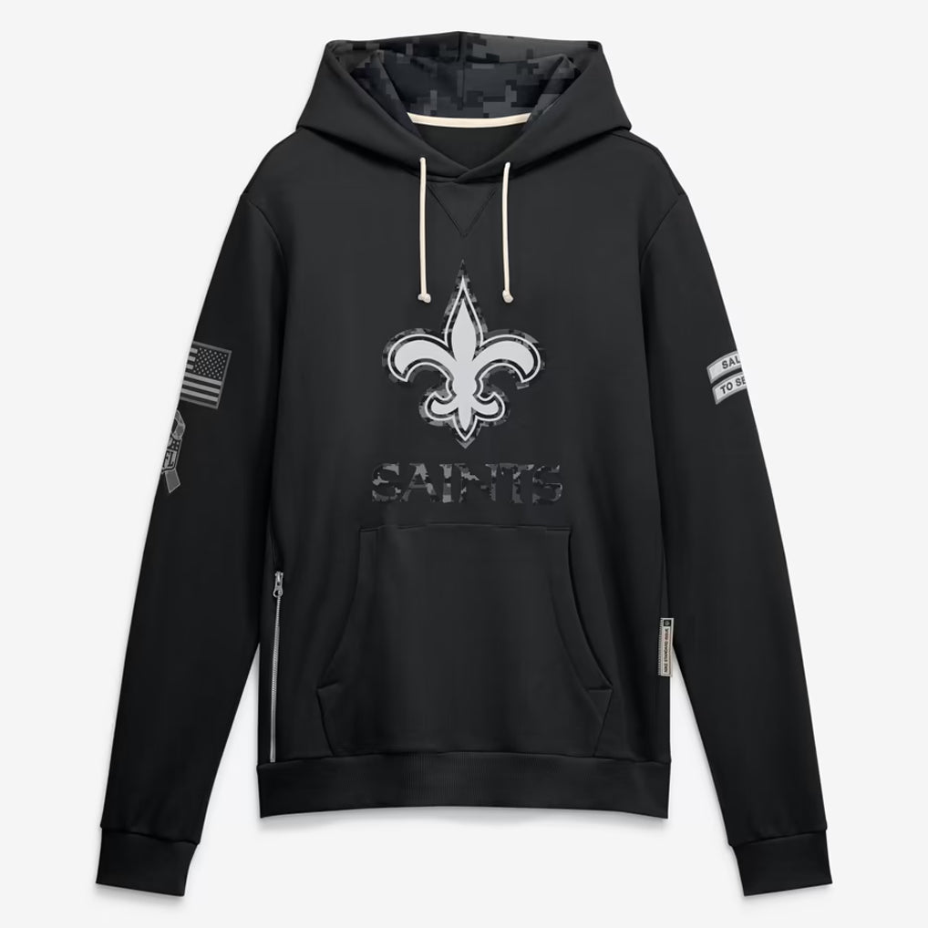 NO.Saints 2026 Black Logo Pullover Hoodies Limited Game Ndoa Stitched Jerseys