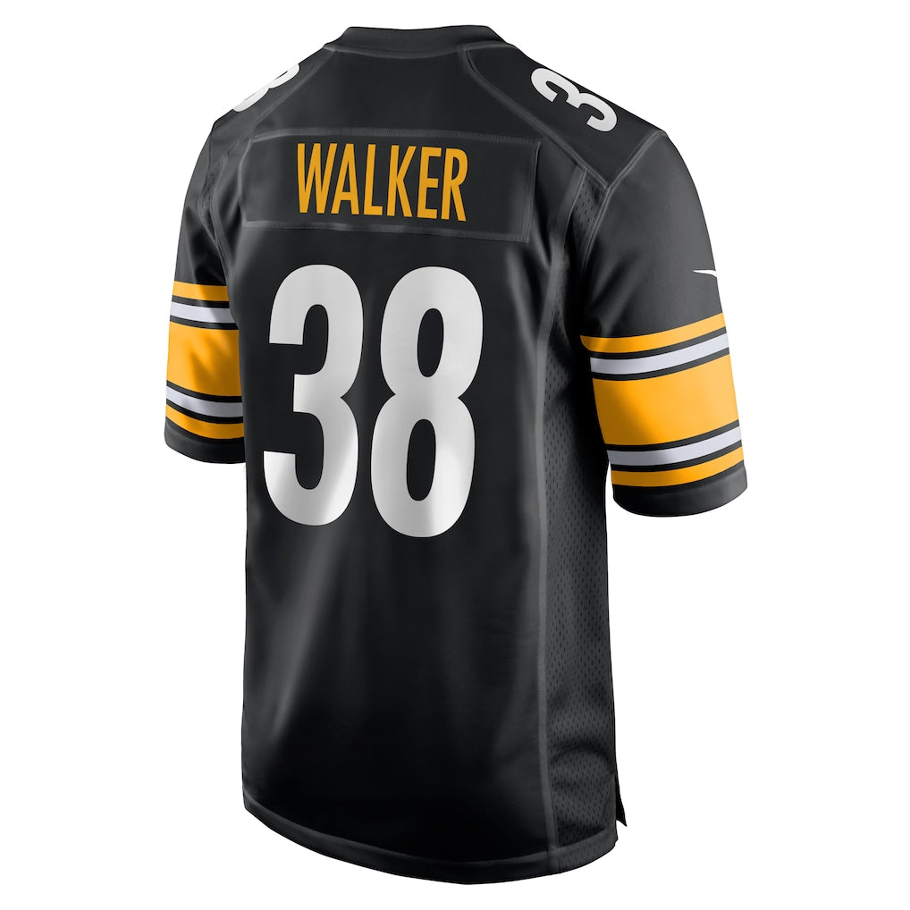Ndoa P.Steelers #38 Mykal Walker Black Team Game Jersey