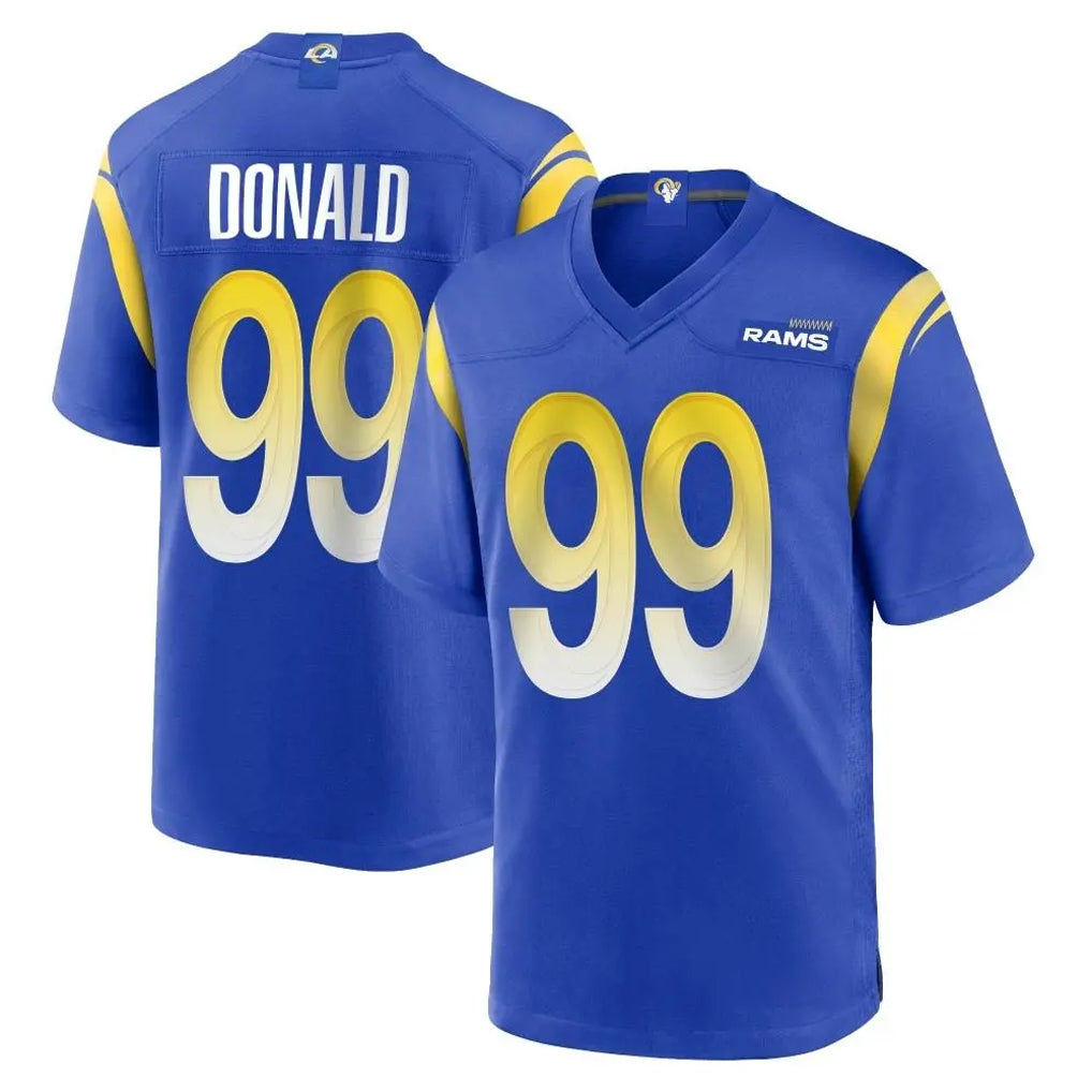 LA.Rams #99 Aaron Donald Player Royal Home Game Ndoa Stitched Jerseys