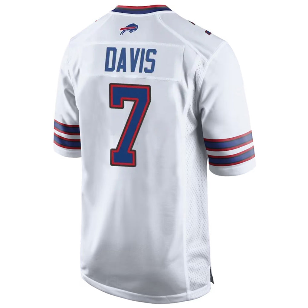 B.Bills #7 Ray Davis Player White Home Game Ndoa Stitched Jerseys