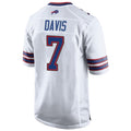 B.Bills #7 Ray Davis Player White Home Game Ndoa Stitched Jerseys