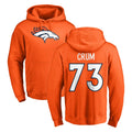 D.Broncos #73 Frank Crum Player Orange Pullover Hoodie Limited Ndoa Stitched Jerseys