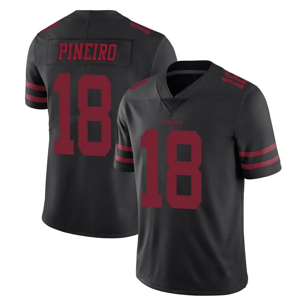SF.49ers #18 Eddy Pineiro Player Black Alternate Limited Vapor Untouchable Home Game Ndoa Stitched Jerseys