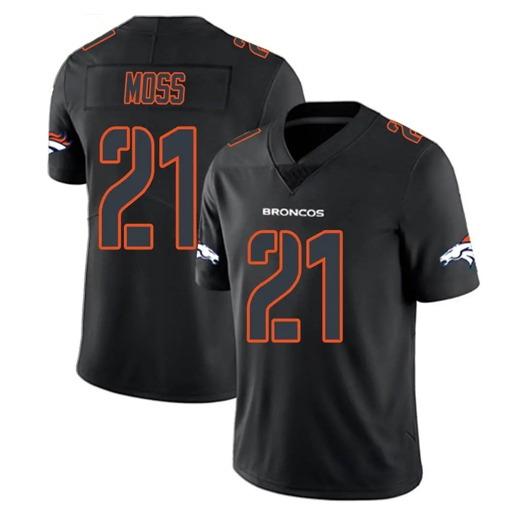 D.Broncos #21 Riley Moss Player Black Impact Limited Game Ndoa Stitched Jerseys