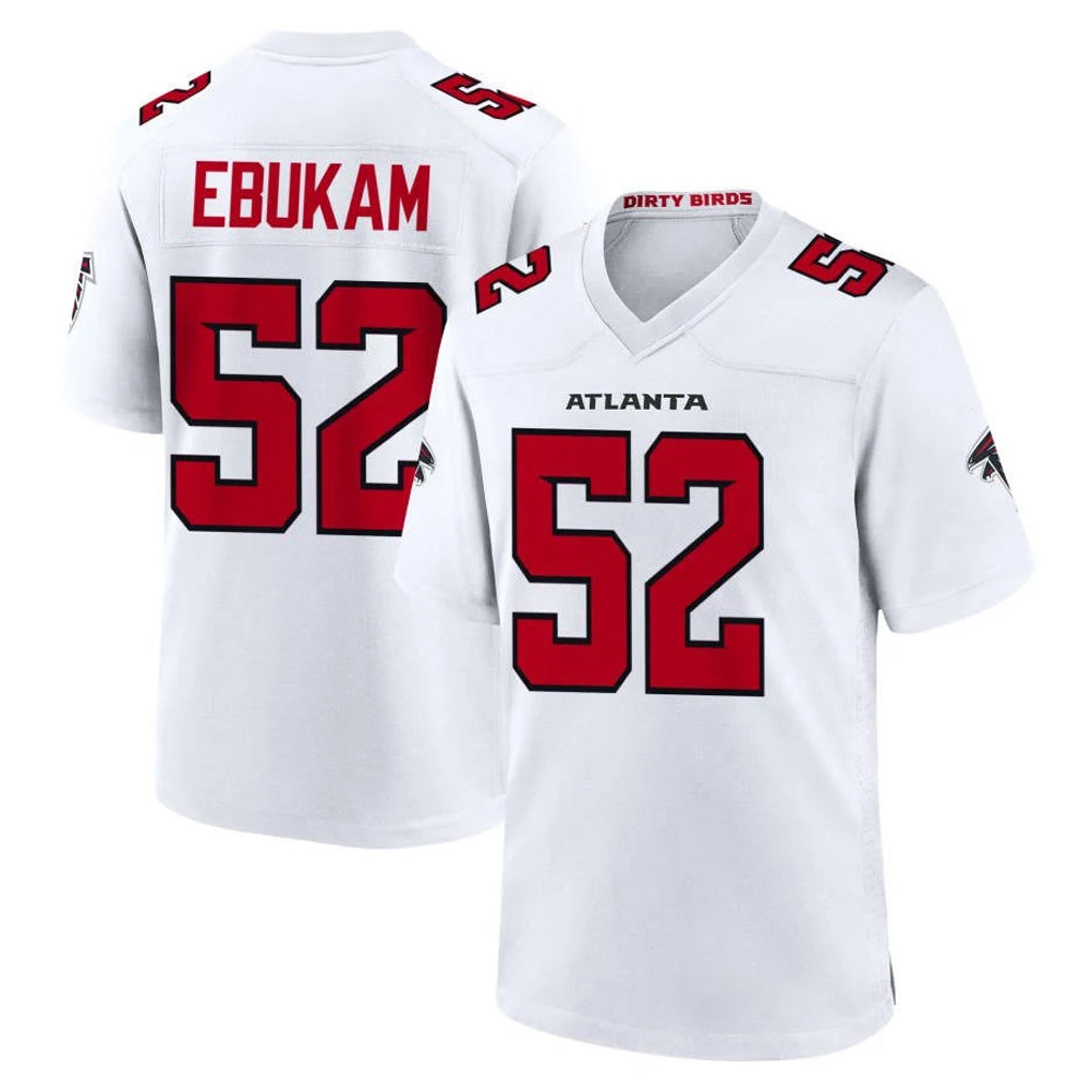 A.Falcons #52 Samson Ebukam Player White Team Color Home Game Ndoa Stitched Jerseys