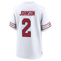 A.Cardinals #2 Will Johnson Player White Home Game Ndoa Stitched Jerseys