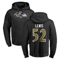 B.Ravens #52 Ray Lewis Player Black Pullover Hoodie Ndoa Stitched Jerseys