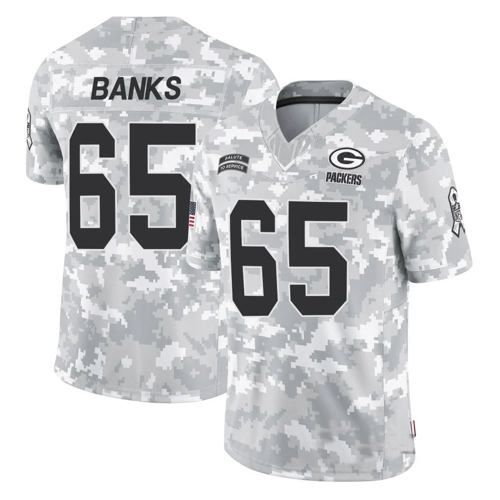 GB.Packers #65 Aaron Banks Player Arctic Camo Salute To Service Limited Ndoa Stitched Jerseys