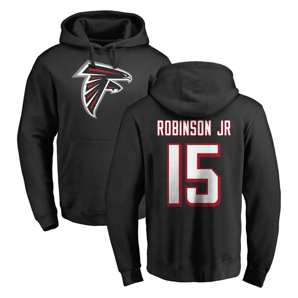 A.Falcons #15 Brian Robinson Player Black LOGO Pullover Hoodies Home Game Ndoa Stitched Jerseys