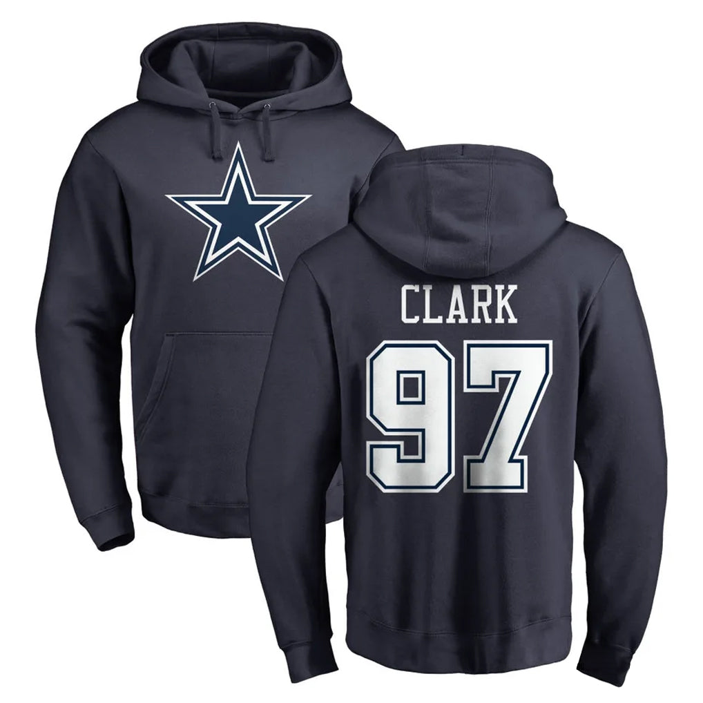 D.Cowboys #97 Kenny Clark Player Navy Pullover Hoodies Limited Ndoa Stitched Jerseys