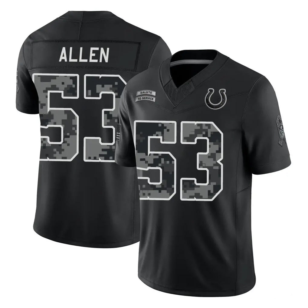 IN.Colts #53 CJ Allen Player Black Limited 2026 Salute to Service Home Game Ndoa Stitched Jerseys