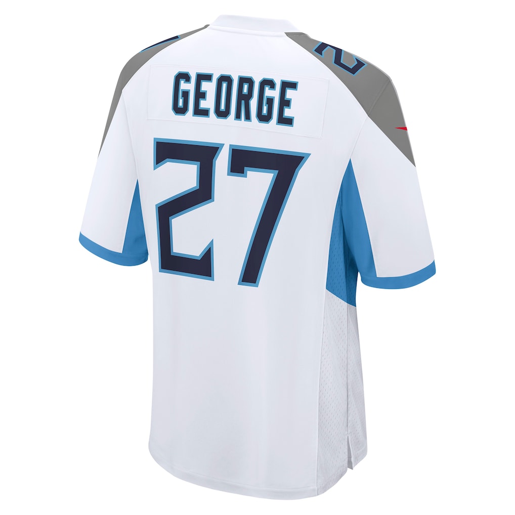 Ndoa T.Titans #27 Eddie George White Retired Player Game Jersey