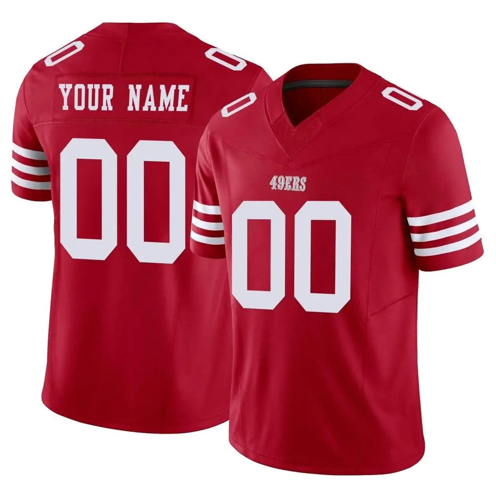 Custom SF.49ers Red Limited Vapor F.U.S.E. Home Game Any Name & Numbers Ndoa Stitched Jerseys