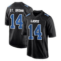 D.Lions #14 Amon-Ra St. Brown Player Black Fashion Home Game Ndoa Stitched Jerseys