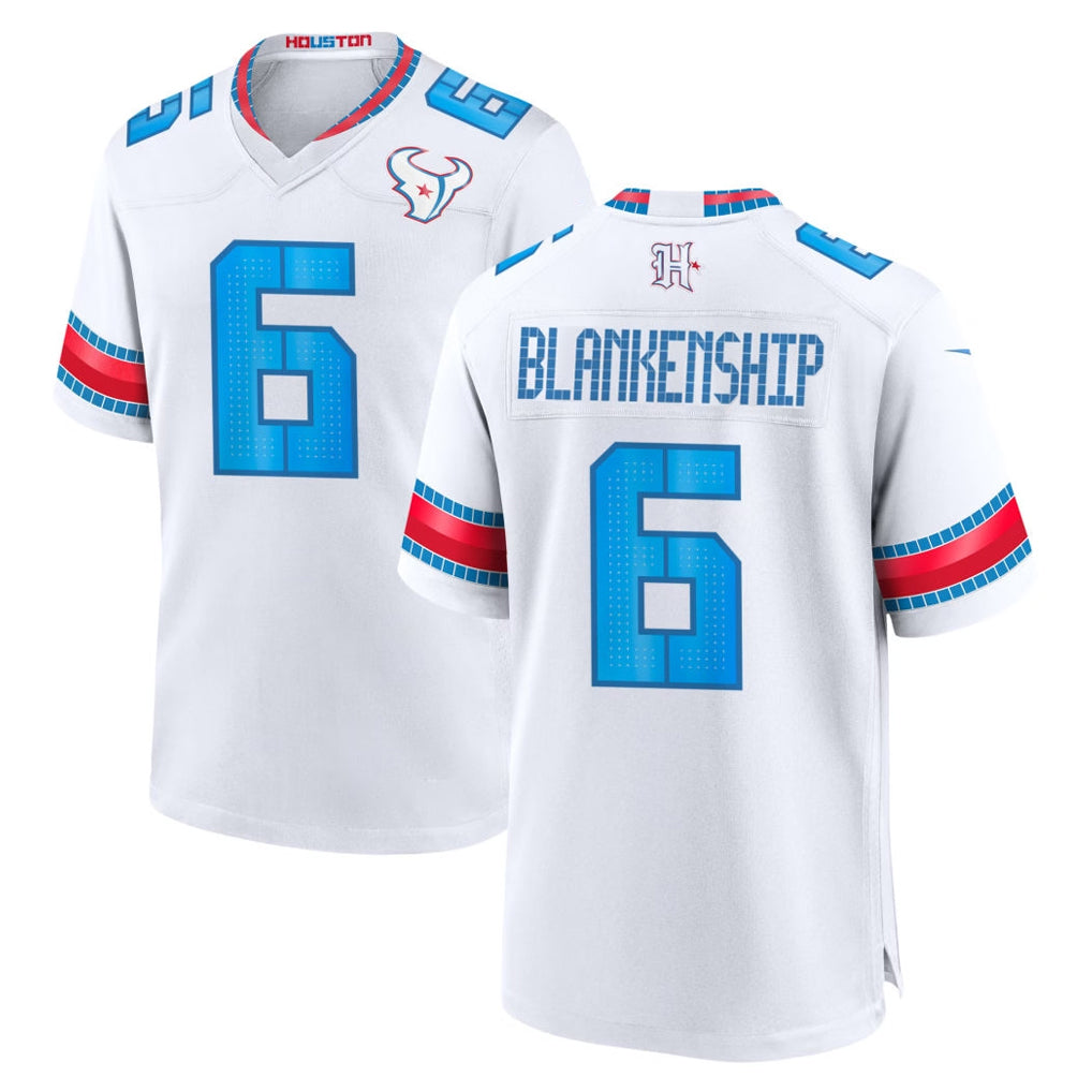 H.Texans #6 Reed Blankenship Player Whtie 2026 Rivalries Vapor Home Game Ndoa Stitched jerseys