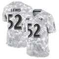 B.Ravens #52 Ray Lewis Player Arctic Camo Salute to Service Limited Ndoa Stitched Jerseys