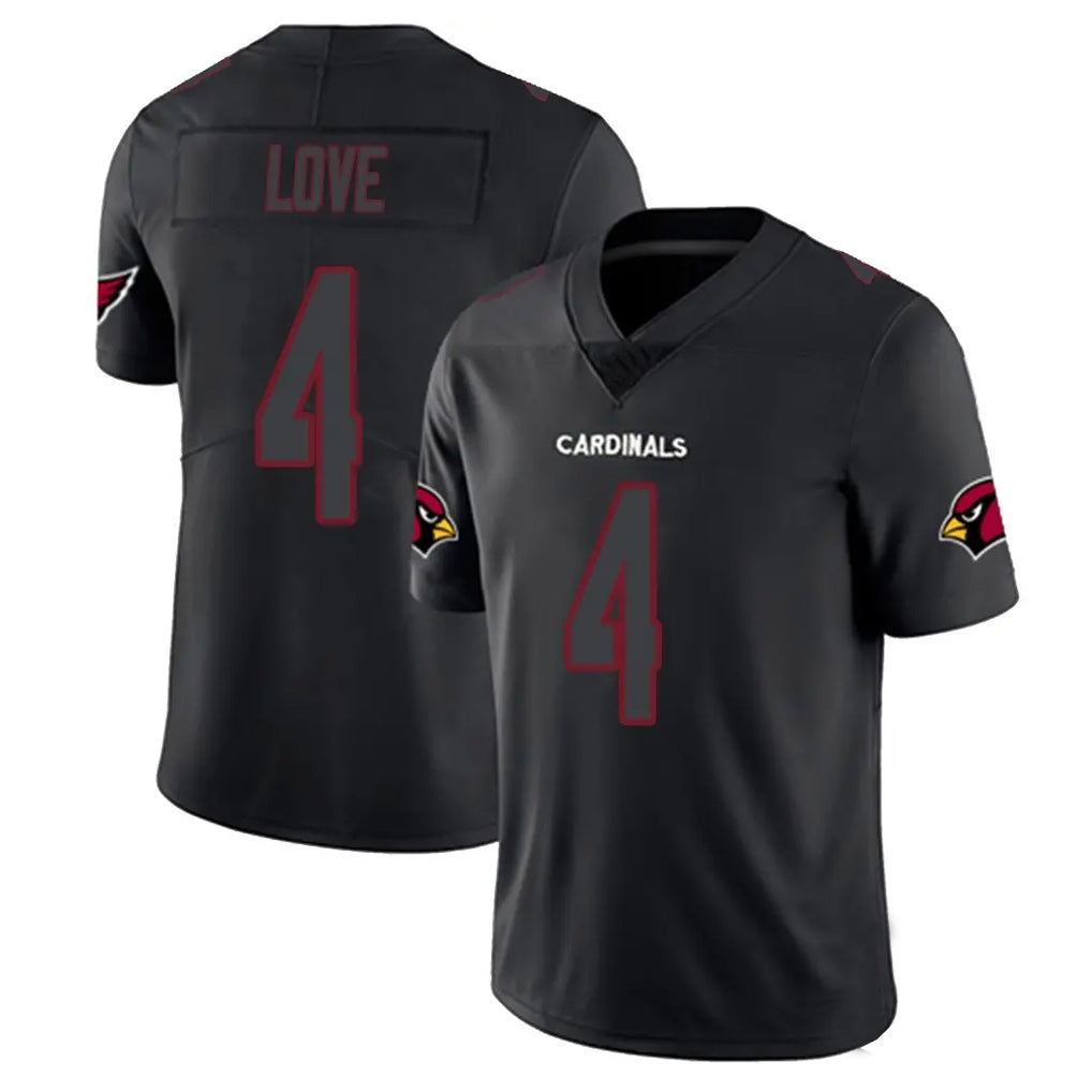 A.Cardinals #4 Jeremiyah Love Player Black Impact Limited Home Game Ndoa Stitched Jerseys