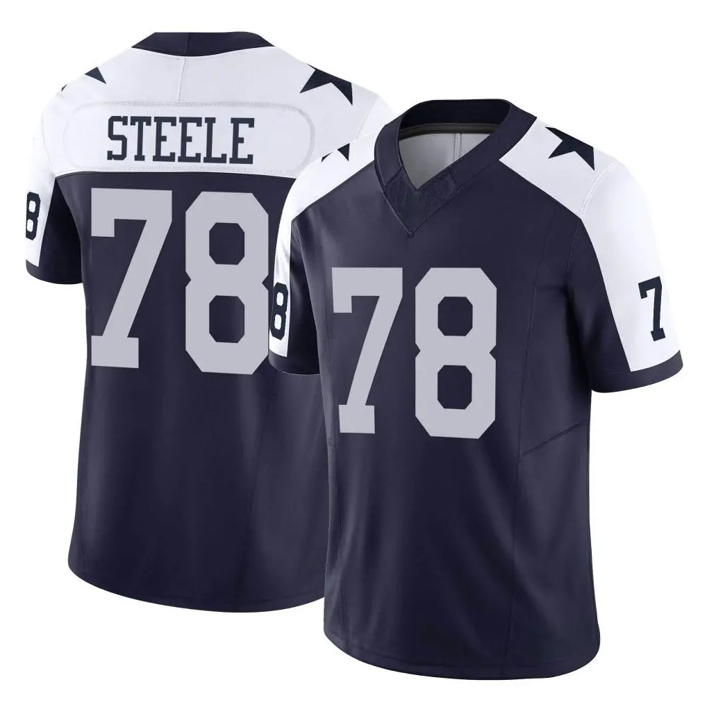 D.Cowboys #78 Terence Steele Player Navy-White Limited Alternate Vapor F.U.S.E. Home Game Ndoa Stitched Jerseys