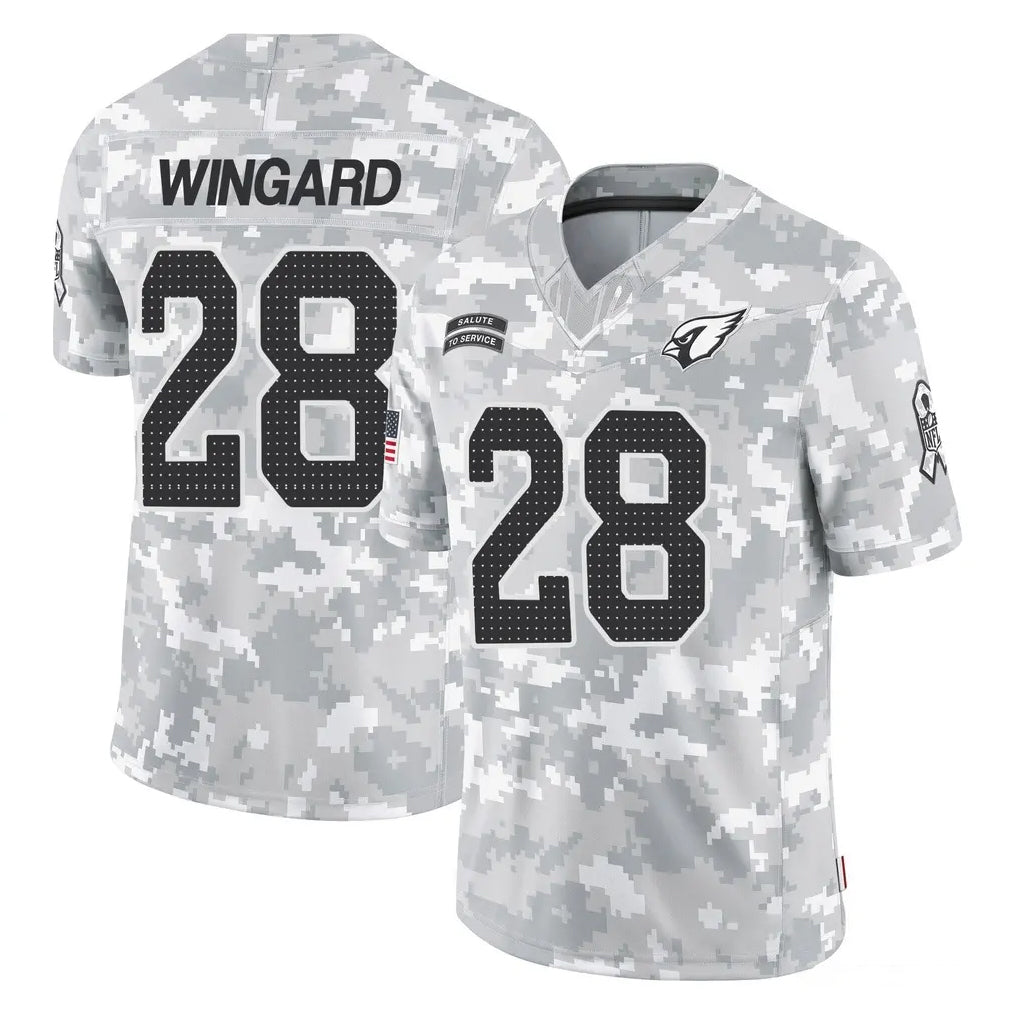 A.Cardinals #28 Andrew Wingard Player Arctic Camo Limited Salute To Service Home Game Stitched Jerseys