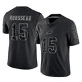 B.Bills #15 Greg Rousseau Player Black RFLCTV Limited Ndoa Stitched Jerseys
