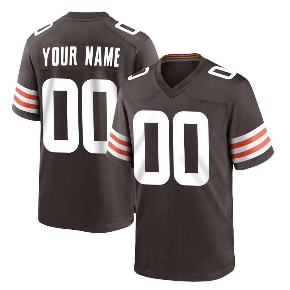 Custom C.Browns Brown Home Game Any Name & Numbers Ndoa Stitched Jerseys