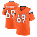 D.Broncos #69 Mike McGlinchey Player Orange Home Game Ndoa Stitched Jerseys