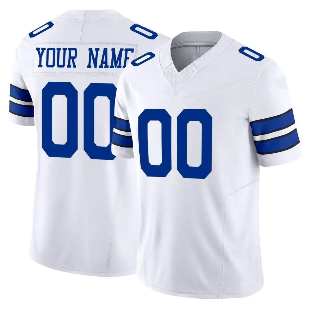 Custom D.Cowboys White Limited Vapor F.U.S.E. Home Game Any Name & Numbers Ndoa Stitched Jerseys