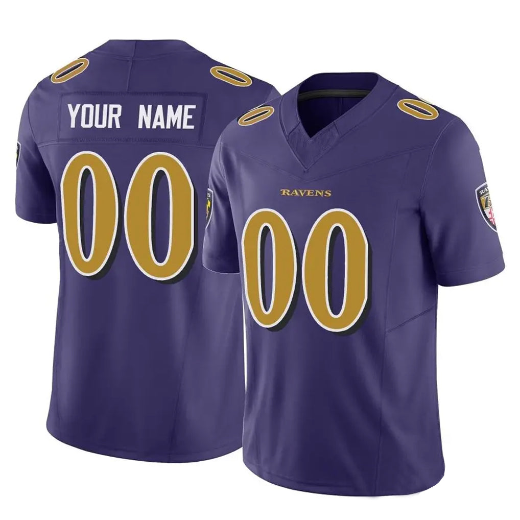 Custom B.Ravens Purple Vapor F.U.S.E. Limited Game Any Name & Numbers Ndoa Stitched Jerseys