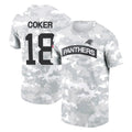 C.Panthers #18 Jalen Coker Player Arctic Camo Salute to Service T-Shirt Hoodies Ndoa Stitched Jerseys