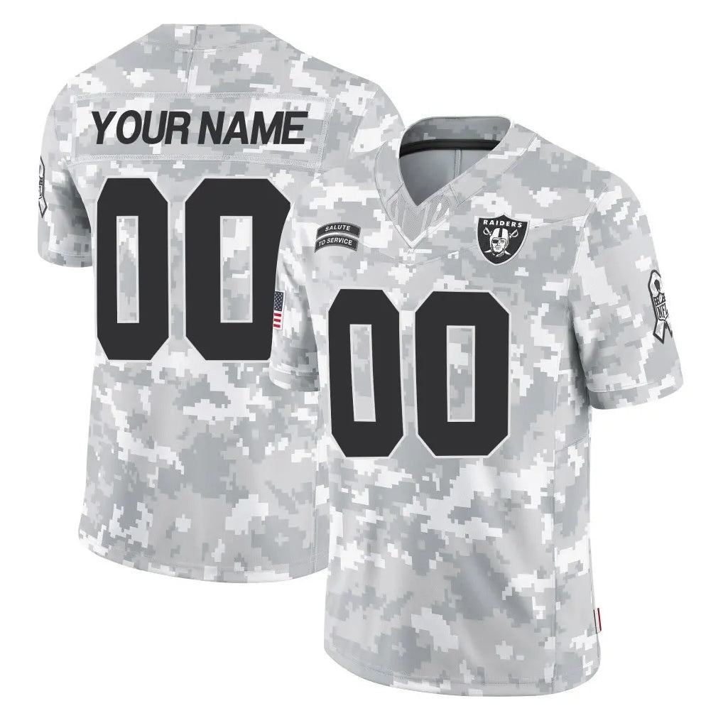 Custom LV.Raiders Arctic Camo Salute To Service Limited Game Any Name & Numbers Ndoa Stitched Jerseys