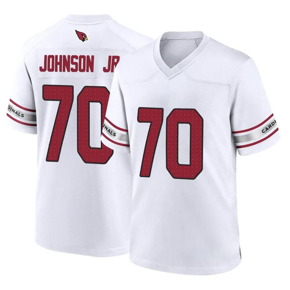 A.Cardinals #70 Paris Johnson Jr. Player White Home Game Ndoa Stitched Jerseys