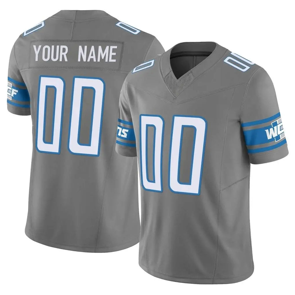 Custom D.Lions #Gray Vapor F.U.S.E. Limited Home Game Any Name & Numbers Ndoa Stitched Jerseys