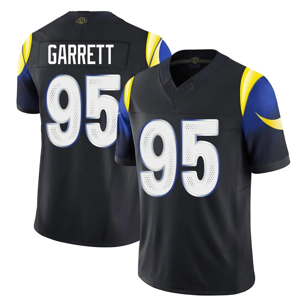 LA.Rams #95 Myles Garrett Player Black Midnight Rivalries Collection Limited Home Game Ndoa Stitched Jerseys