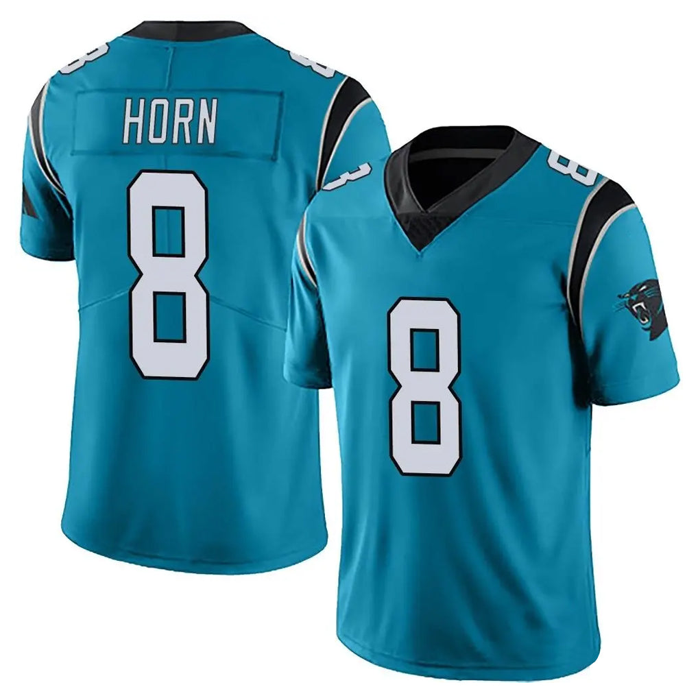 C.Panthers #8 Jaycee Horn Player Blue Vapor Untouchable Limited Game Ndoa Stitched Jerseys