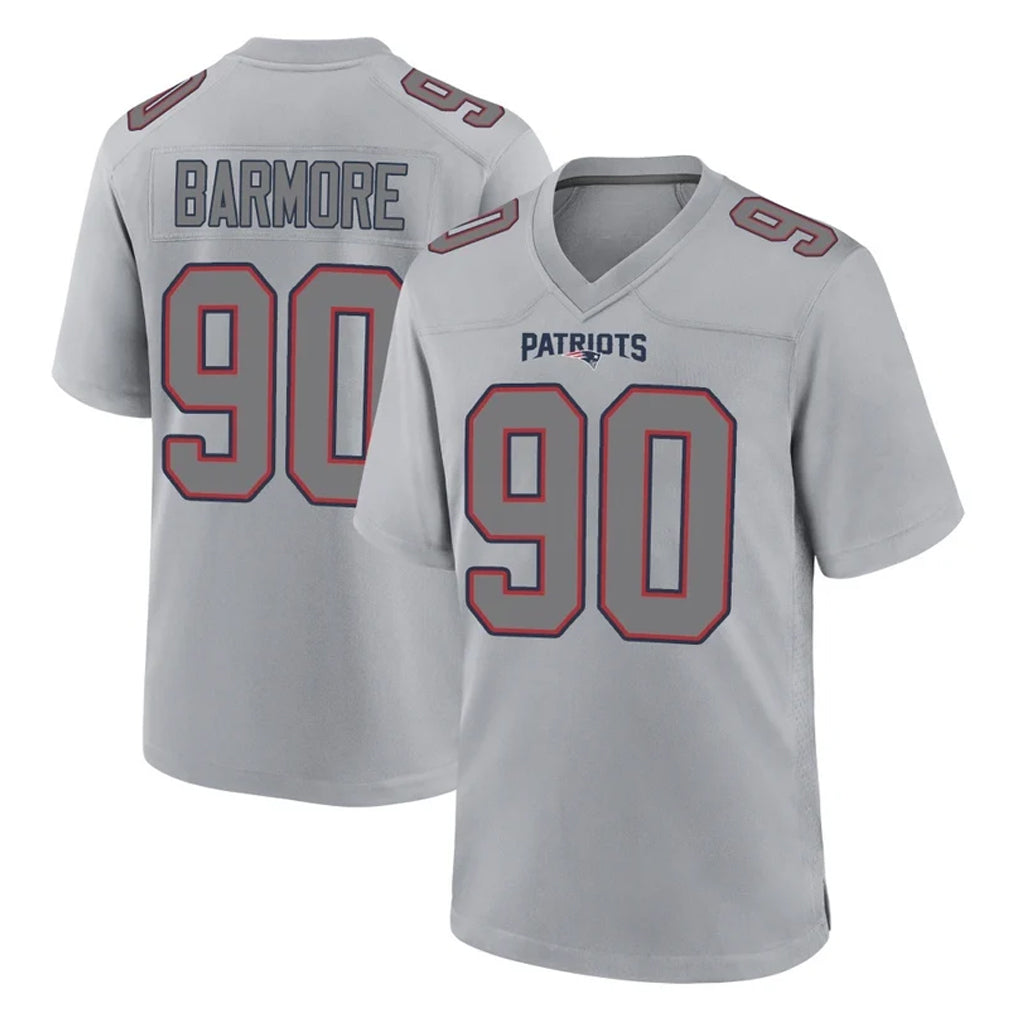 NE.Patriots #90 Christian Barmore Player Gray Fashion Limited Home Game Ndoa Stitched Jerseys