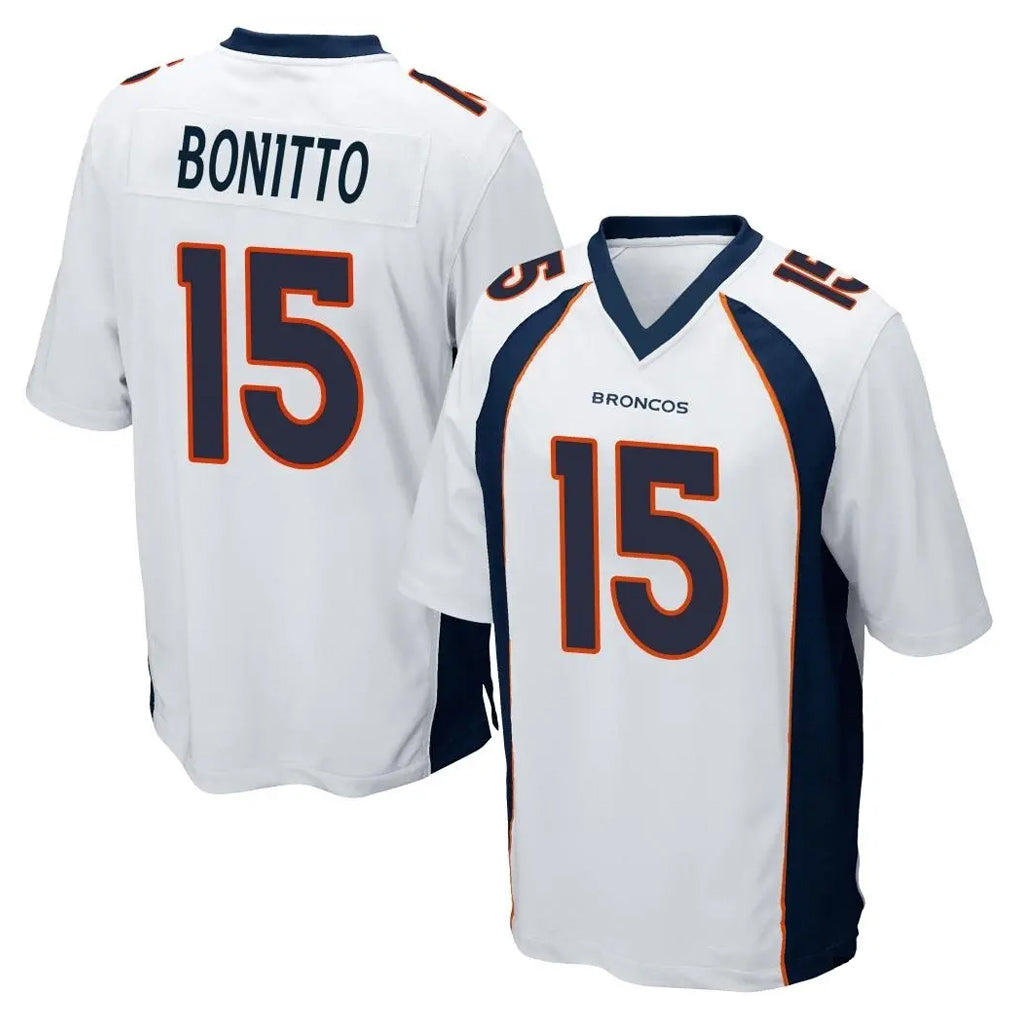 D.Broncos #15 Nik Bonitto Player White Game Ndoa Stitched Jerseys