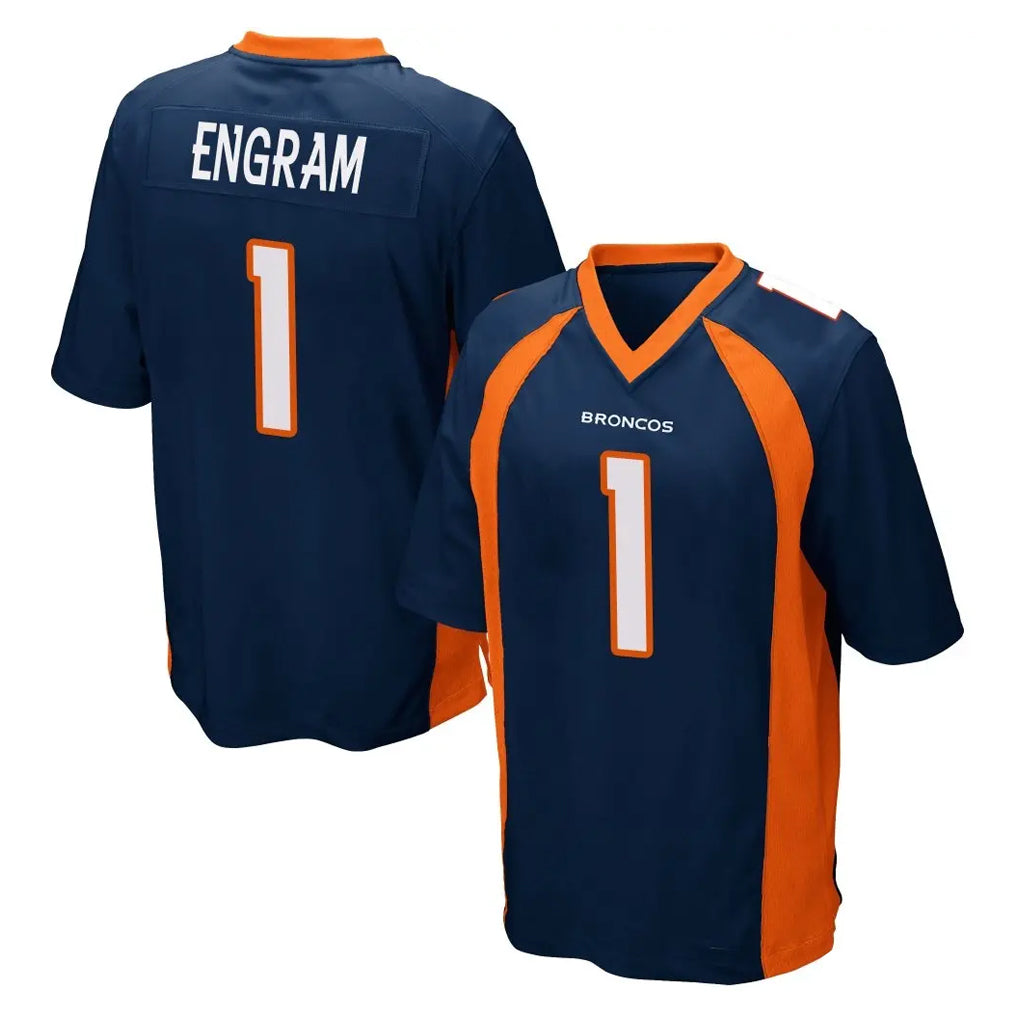 D.Broncos #1 Evan Engram Player Navy Game Ndoa Stitched Jerseys