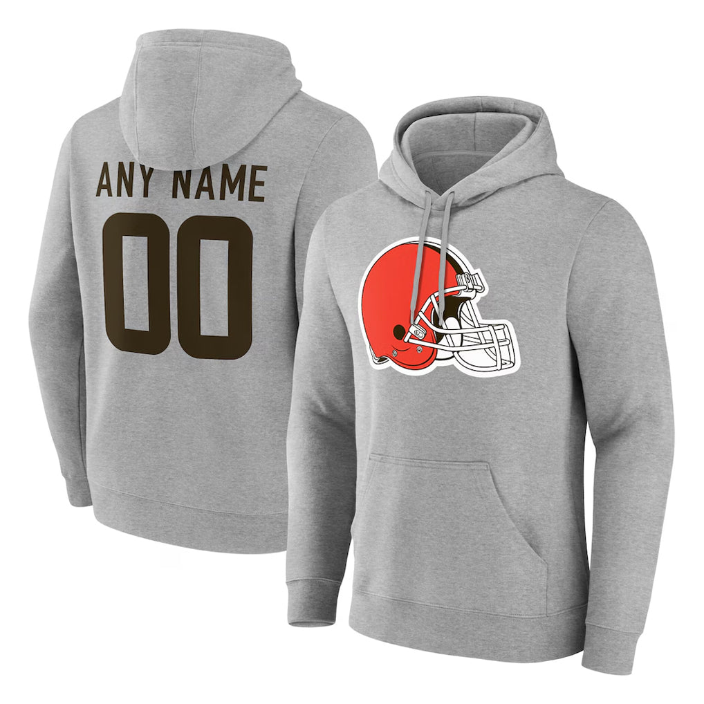 Custom C.Browns Gray Salute to Service Pullover Hoodie Limited Any Name & Numbers Ndoa Stitched Jerseys