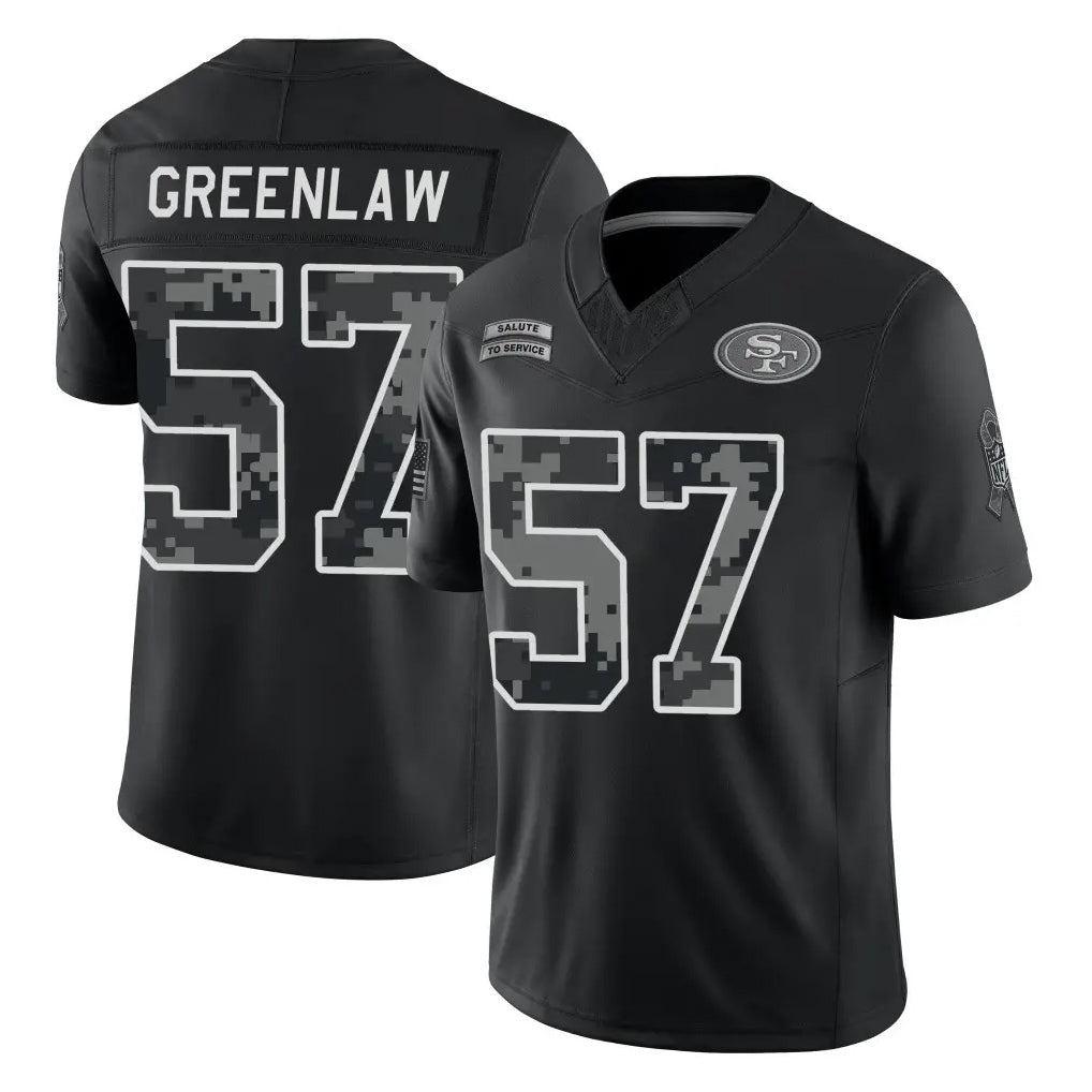 SF.49ers #57 Dre Greenlaw Player Black Limited 2026 Salute to Service Home Game Ndoa Stitched Jerseys
