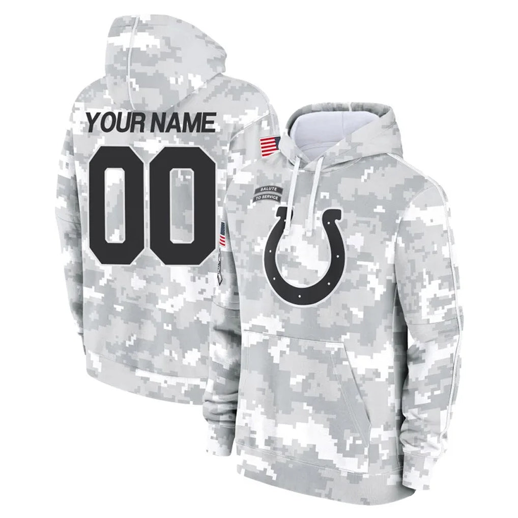 Custom IN.Colts Arctic Camo Salute to Service Hoodies Limited Game Any Name & Numbers Ndoa Stitched Jerseys