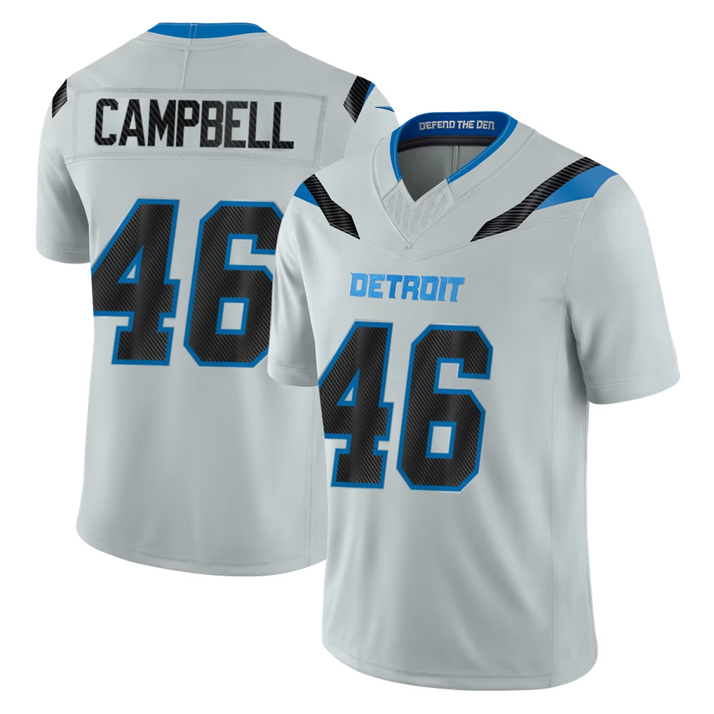 D.Lions #46 Jack Campbell Player Silver Limited 2026 Rivalries Collection Home Game Ndoa Stitched Jerseys