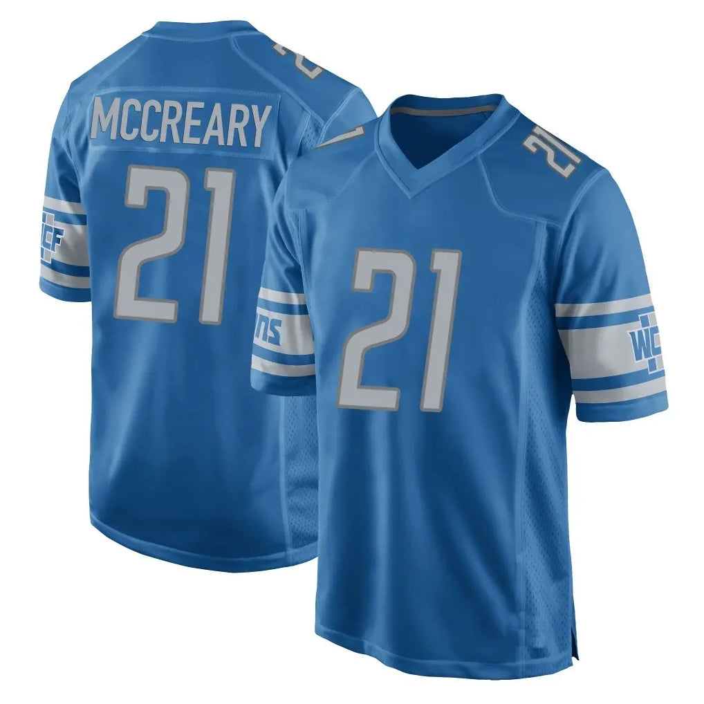 D.Lions #21 Roger McCreary Player Blue Home Game Ndoa Stitched Jerseys