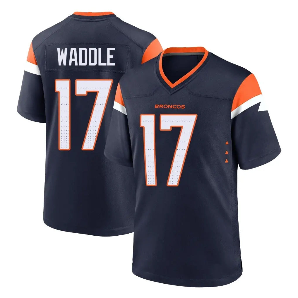 D.Broncos #17 Jaylen Waddle Player Navy Home Game Ndoa Stitched Jerseys