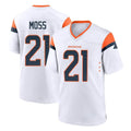 D.Broncos #21 Riley Moss Player White Home Game Ndoa Stitched Jerseys