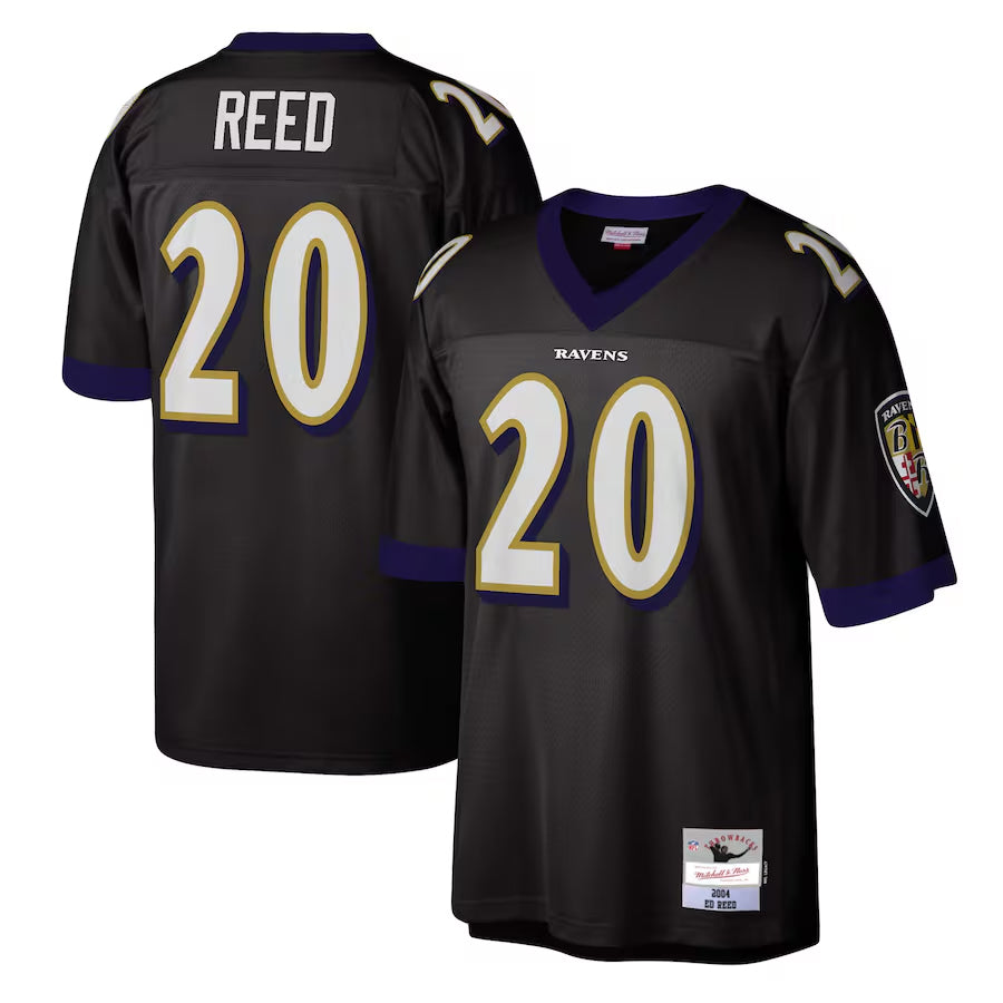 B.Ravens #20 Ed Reed Player Black Mitchell & Ness Legacy Replica Ndoa Stitched Jerseys