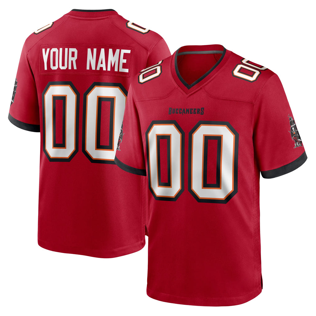 Custom TB.Buccaneers Red Home Game Any Name & Numbers Ndoa Stitched Jerseys