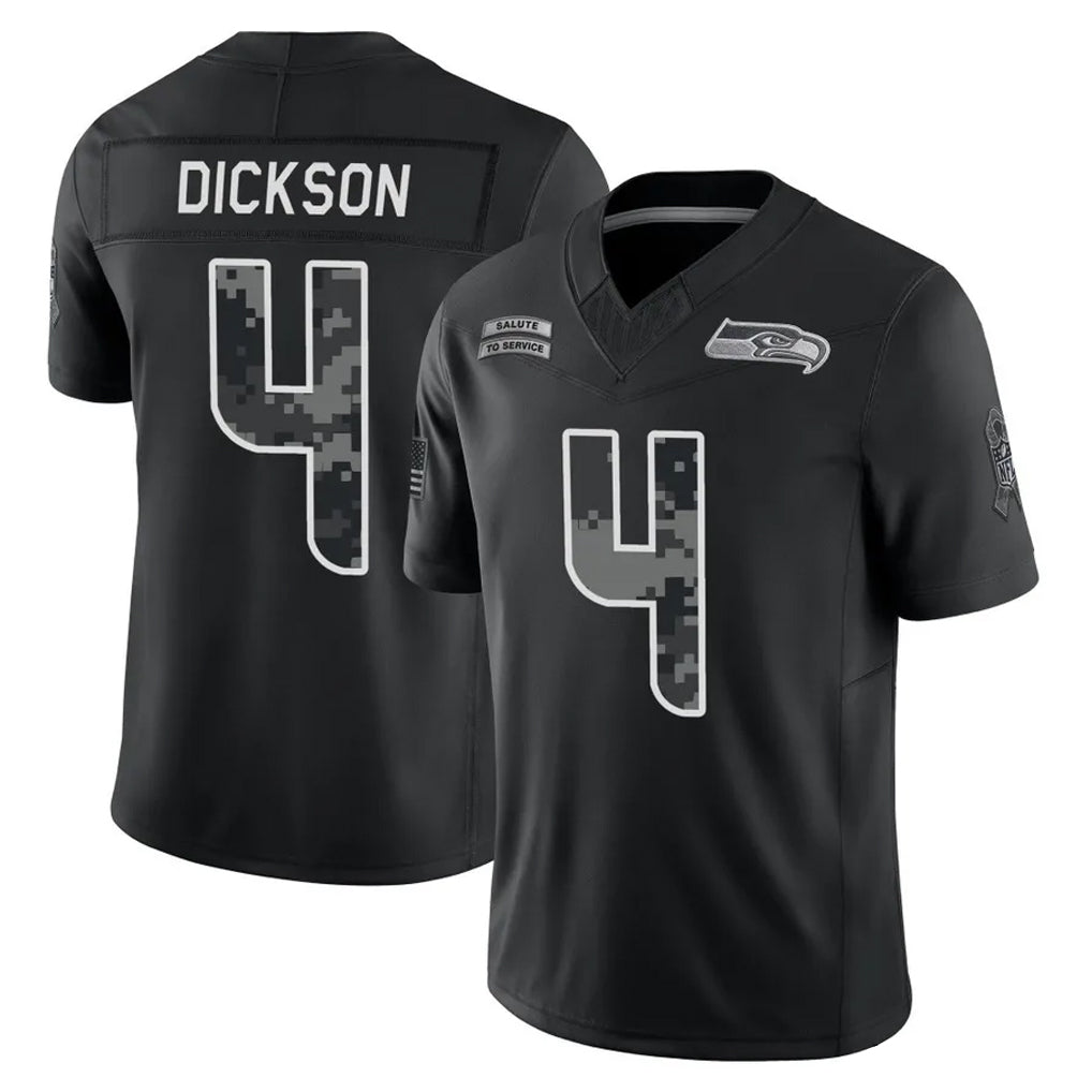 S.Seahawks #4 Michael Dickson Player Black Limited 2026 Salute to Service Home Game Ndoa Stitched Jerseys
