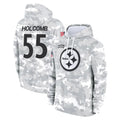 P.Steelers #55 Cole Holcomb Player Arctic Camo Limited Salute to Service Pullover Hoodies Game Ndoa Stitched Jerseys